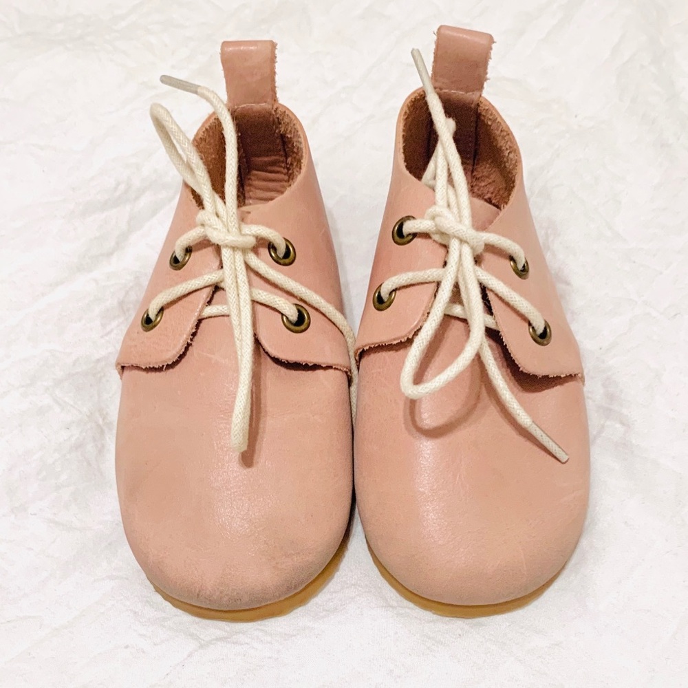 Piper Finn Blush Leather Oxfords